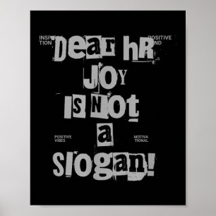 Grappig Werk T-shirt Beste Hr, Vreugde Is Geen Slo Poster