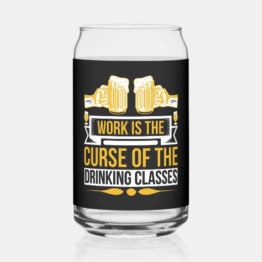 Grappig werk vloek bier drinkers blikvorm glas (Voorkant)
