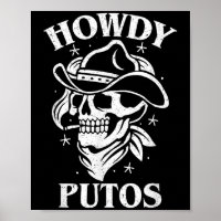 Grappig Western Cowboy Skull Gift - Hola Putos Spa