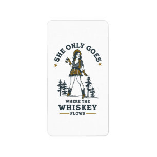 Grappig  Western Cowgirl Whiskey Lover Etiket
