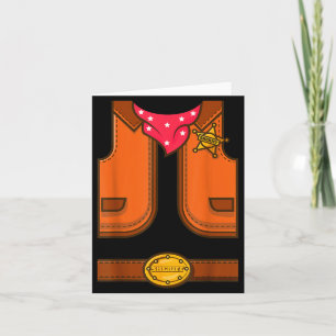 Grappig Westerse Sheriff Halloween Cowboy Vest Een Kaart