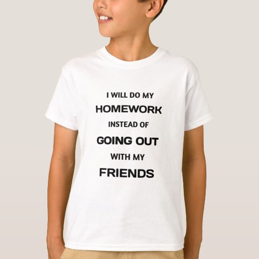Grappig White Lie dat ik huiswerk doe in plaats va T-shirt (Voorkant)