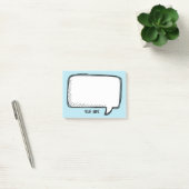 Grappig White Talk Bubble op blauwe gepersonalisee Post-it® Notes (Kantoor)