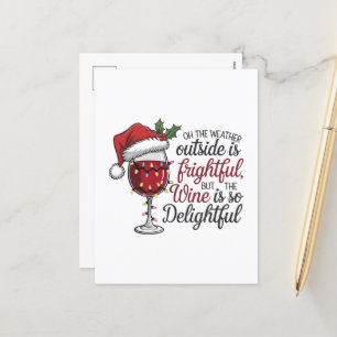 Grappig wijn woord kunst weer feestdagenkaart