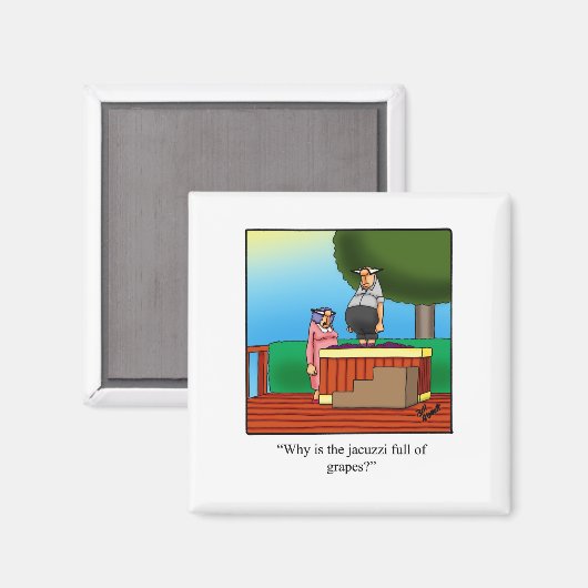 Grappig wijncadeau! Cartoon cadeau! Magneet (Voorkant / Achterkant)