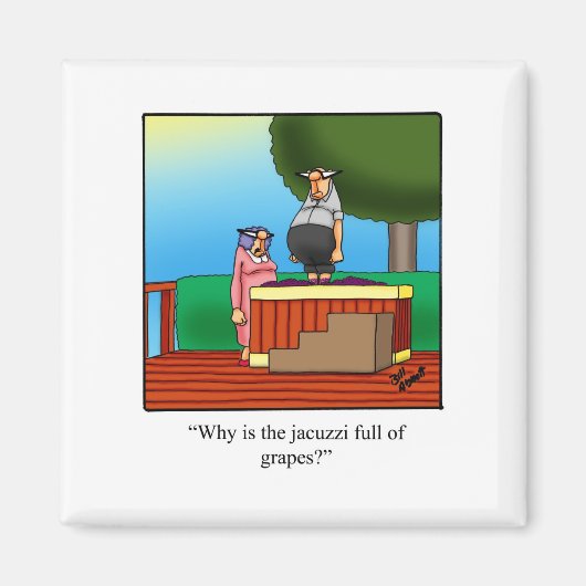 Grappig wijncadeau! Cartoon cadeau! Magneet (Voorkant)