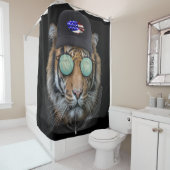Grappig wild gekleed als Funny Bengal Tiger Douchegordijn (In situ)