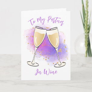 Grappig Wine Birthday Toast Card voor haar Kaart
