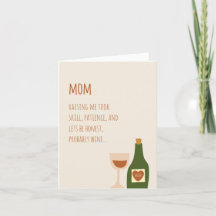 Grappig, Wine Joke, Witty, Echte Talk Kaart voor m