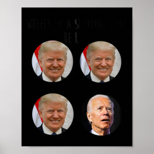 Grappig winkelwagentje Trump Biden verkiezing meme Poster