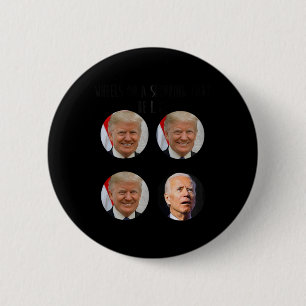 Grappig winkelwagentje Trump Biden verkiezing meme Ronde Button 5,7 Cm