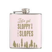 Grappig winter-ski-bachelorettefeest heupfles (Voorkant)