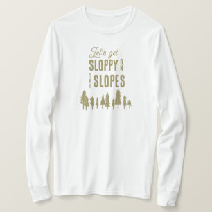 Grappig winter ski snowboard vrijgezellenfeest t-shirt