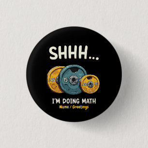 Grappig Wiskunde Gewichtheffen Workout Training Ronde Button 3,2 Cm