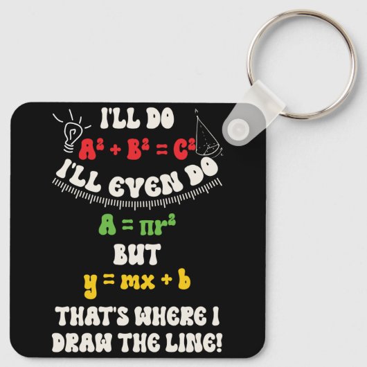 Grappig Wiskunde leraar Joke citaten dat is waar i Sleutelhanger (Achterkant)