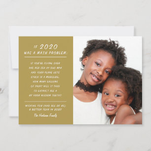Grappig Wiskunde Probleem Gold 2020 Nieuwjaarsfoto Feestdagenkaart
