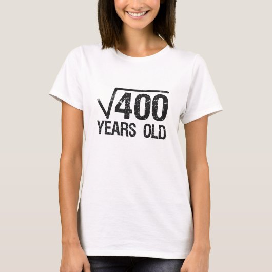 Grappig wiskundig probleem vierkantswortel van 400 t-shirt (Voorkant)