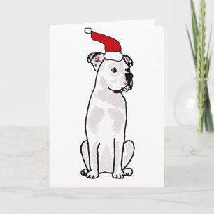Grappig wit Amerikaanse Bulldog kerstontwerp Feestdagen Kaart
