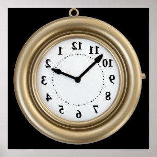 Grappig witte konijnenklok poster