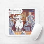 Grappig witte olifant in de zaal muismat (Met muis)