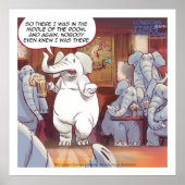 Grappig witte olifant in het Poster van de zaal (Voorkant)
