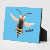 Grappig woedende wesp cartoon illustratie fotoplaat (Zijkant)