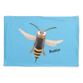 Grappig woedende wesp cartoon illustratie kussensloop (Achterkant)