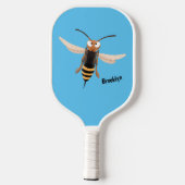 Grappig woedende wesp cartoon illustratie pickleball paddle (Achterkant)