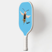Grappig woedende wesp cartoon illustratie pickleball paddle (Links)