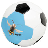 Grappig woedende wesp cartoon illustratie voetbal (Drie kwart)