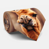 Grappig woestijn thema kameel overal print stropdas (Opgerold)