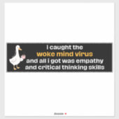 Grappig Woke Mind Virus - Retro Empathie Schattige Sticker (Vel)