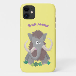 Grappig wollig mammoth cartoon illustratie iPhone 11 hoesje