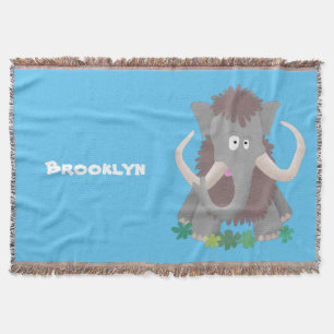 Grappig wollig mammoth cartoon illustratie deken