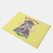 Grappig wollig mammoth cartoon illustratie deurmat (Schuin)