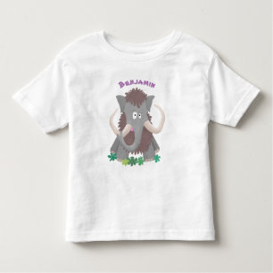 Grappig wollig mammoth cartoon illustratie kinder shirts