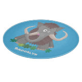 Grappig wollig mammoth cartoon illustratie snijplank (Hoek)