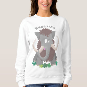 Grappig wollig mammoth cartoon illustratie trui