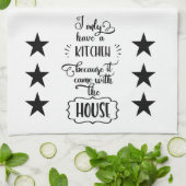 Grappig woord Kunst in zwart-wit Theedoek (Gevouwen)