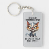Grappig woord kunst kat kort sleutelhanger (Voorkant)