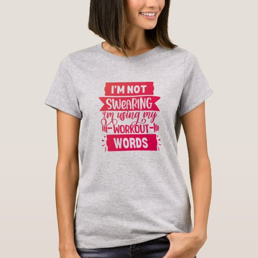 Grappig woordgebruik Roze Gym T-Shirt (Voorkant)