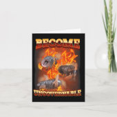 Grappig Word Onbestuurbare Moo Deng In Fire Ba Kaart (Voorkant)
