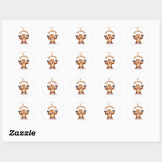 Grappig Workout Hamster Design Ronde Sticker