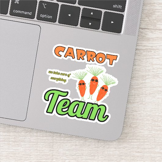 Grappig wortels team sticker (Detail)