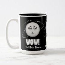 Grappig "Wow" Moon Face Coffee Mok