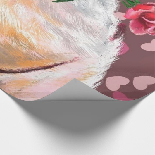 Grappig Wrapping Papier Gentleman Pig Met Roos (Hoek)