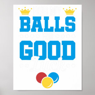 Grappig Wrijf mijn voor veel geluk biljart poolspe Poster