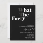 Grappig WTF Volwassen 40ste verjaardag Kaart (Voorkant)