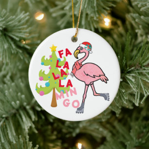 Grappig Xmas Roze Flamingo Kerst Humor Ornament
