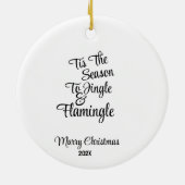 Grappig Xmas Roze Flamingo Kerst Humor Ornament (Achterkant)